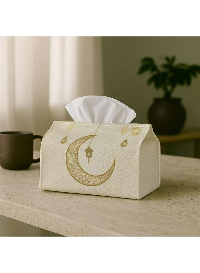 Kandid حامل مناديل فوانيس رمضان الشرقية السماوية الذهبية (18x11x13 سم) - Image 5